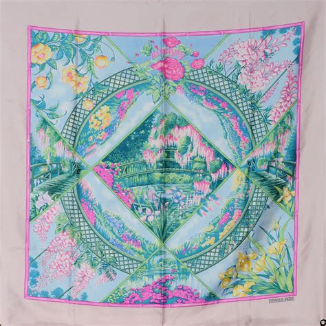 HERMES Silk Giverny Scarf 90 43389 